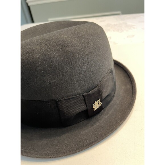 Vtg JOHN B. STETSON Black 3x Beaver STETSONIAN HAT Fedora Men’s Sz 7 1/8 ~ IOB - Picture 2 of 16
